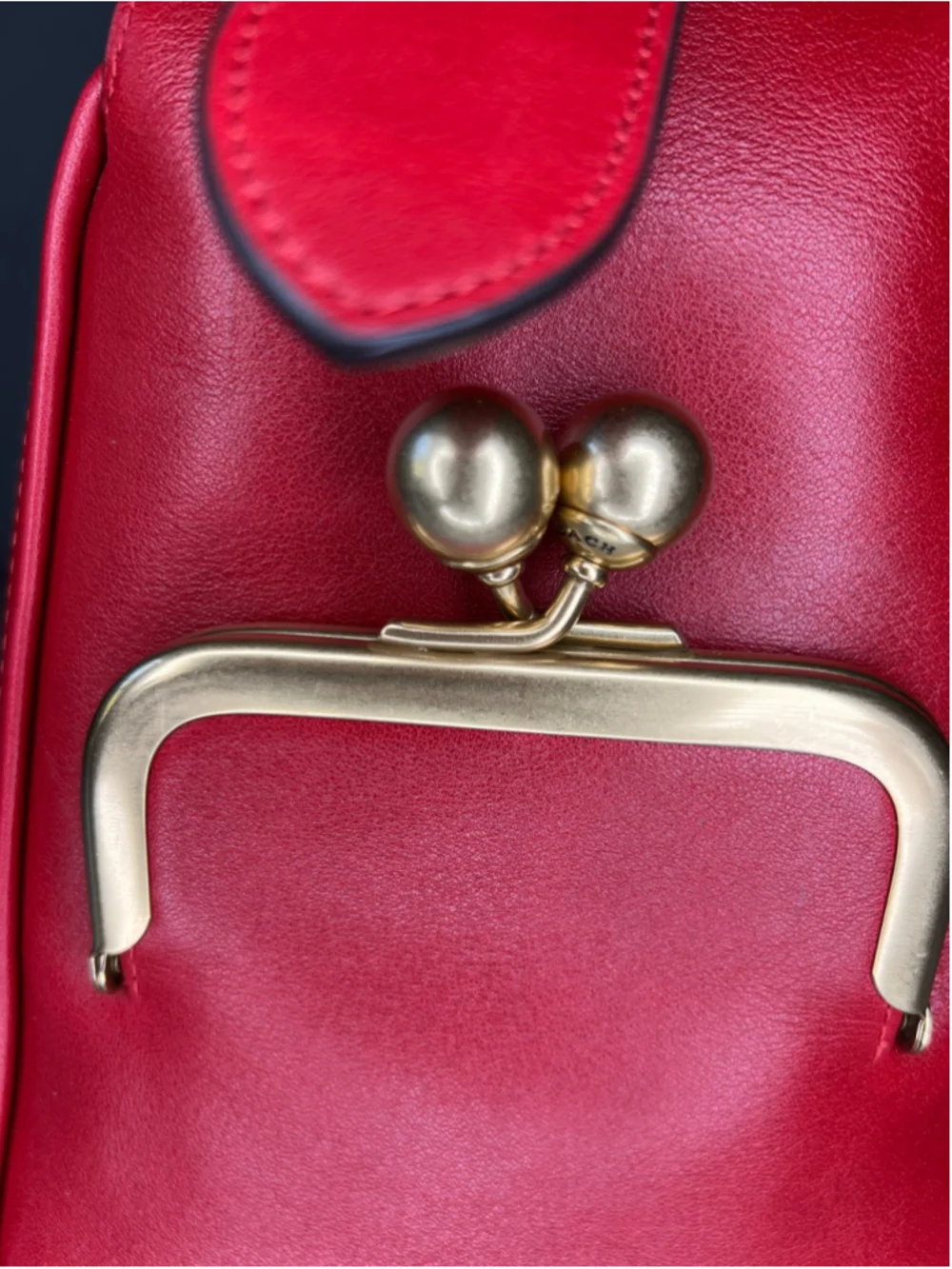 Coach Originals Turnlock Haversack Leather Shoulder Bag - Scarlett